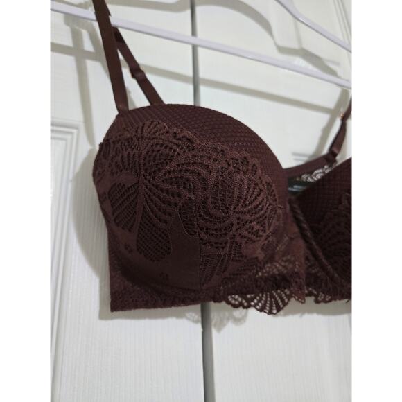 International intimates 34C women's lace brown push up bra - Picture 2 of 7